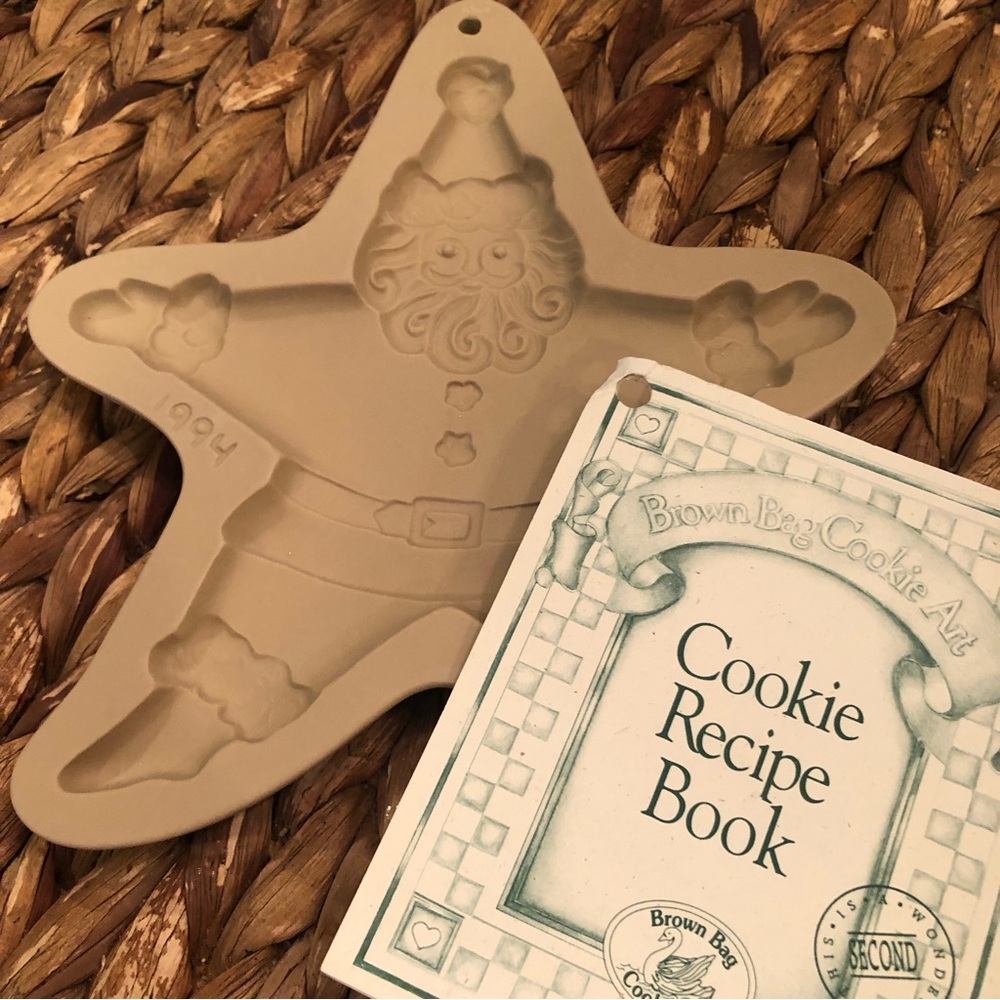 🎄VTG BROWN BAG COOKIE ART “Santa Star” Mold